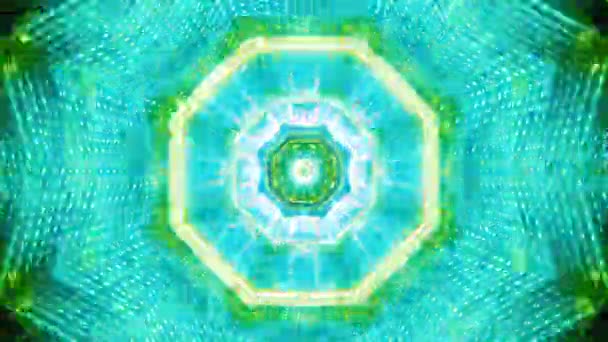 Mandala Kaleidoskop Nahtlose Schleife Psychedelische Trippy Futuristische Traditionelle Tunnelmuster Für — Stockvideo