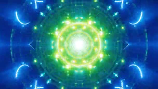 Mandala Καλειδοσκόπιο Αδιάλειπτη Βρόχο Psychedelic Trippy Φουτουριστικό Παραδοσιακό Μοτίβο Σήραγγας — Αρχείο Βίντεο