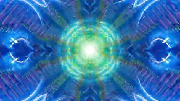 Mandala Kalejdoskop Bezszwowa Pętla Psychodeliczny Trippy Futurystyczny Tradycyjny Wzór Tunelu — Wideo stockowe