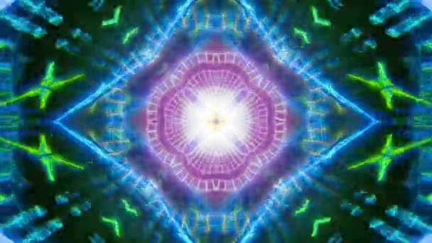 Mandala Kaleidoskop Nahtlose Schleife Psychedelische Trippy Futuristische Traditionelle Tunnelmuster Für — Stockvideo