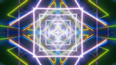 Mandala 3D Kaleydoskop Psikedelik Seyahat Geleneksel Bilinçli Meditasyon Tüneli Modeli Görüntü Rahatlatıcı Etnik Renkli Çakra Kundalini Yoga