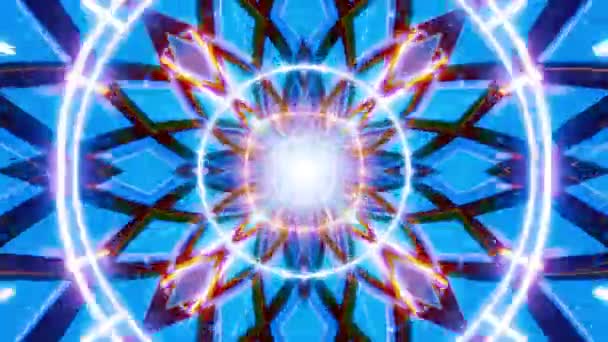 Mandala Kaleidoscope Sømløs Løkke Psykedelisk Trippy Futuristisk Tunnelmønster Bevissthet Meditasjon – stockvideo