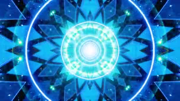 曼荼羅3D万華鏡シームレスループサイケデリックトリッピー未来的伝統的なトンネルパターン意識瞑想のための背景ビデオリラックスエスニックカラフルなパターンチャクラ クンダリーニヨガ — ストック動画