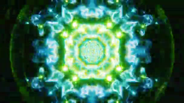 Мандала Kaleidoscope Бесшовный Цикл Psychedelic Trippy Futuristic Traditional Tunnel Pattern — стоковое видео