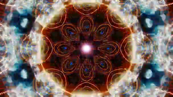Mandala Kaleidoscope Seamless Loop Psychedelic Trippy Futuristic Traditional Tunnel Pattern — Stock Video