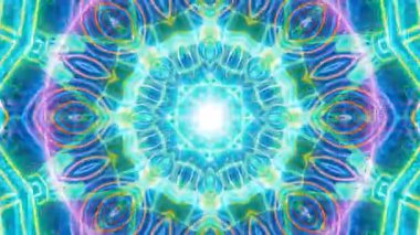 Mandala 3D Kaleydoskop Psikedelik Seyahat Geleneksel Bilinçli Meditasyon Tüneli Modeli Görüntü Rahatlatıcı Etnik Renkli Çakra Kundalini Yoga