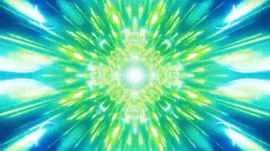 Meditasyon ve yoga için 3 boyutlu bir animasyon mandala, psikedelik kaleydoskop görseller, canlı renkler ve ruhsal aydınlanma için kusursuz bir döngü.