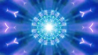Meditasyon ve yoga için 3 boyutlu bir animasyon mandala, psikedelik kaleydoskop görseller, canlı renkler ve ruhsal aydınlanma için kusursuz bir döngü.