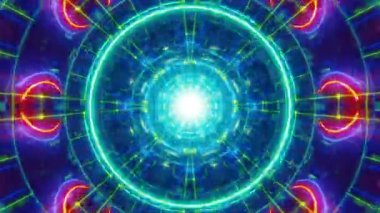 Meditasyon ve yoga için 3 boyutlu bir animasyon mandala, psikedelik kaleydoskop görseller, canlı renkler ve ruhsal aydınlanma için kusursuz bir döngü.
