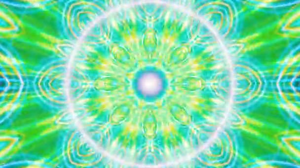 Mandala Animado Para Meditación Yoga Con Elementos Visuales Caleidoscópicos Psicodélicos — Vídeo de stock
