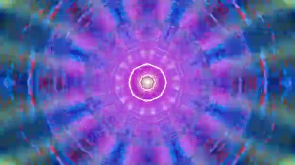 Animated Mandala Meditation Yoga Featuring Psychedelic Kaleidoscope Visuals Vibrant Colors — Stock Video