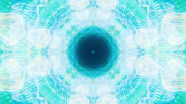 Meditasyon ve yoga için 3 boyutlu bir animasyon mandala, psikedelik kaleydoskop görseller, canlı renkler ve ruhsal aydınlanma için kusursuz bir döngü.