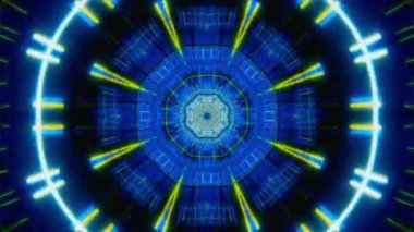 Meditasyon ve yoga için 3 boyutlu bir animasyon mandala, psikedelik kaleydoskop görseller, canlı renkler ve ruhsal aydınlanma için kusursuz bir döngü.