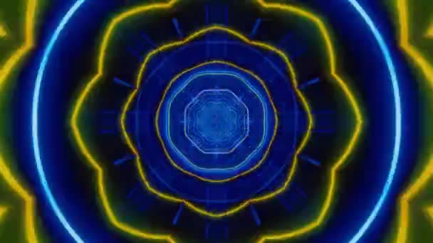 Ένα Τρισδιάστατο Animation Mandala Για Διαλογισμό Και Γιόγκα Ψυχεδελικά Καλειδοσκόπια — Αρχείο Βίντεο