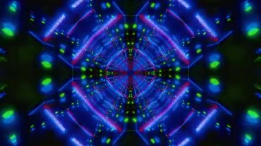 Meditasyon ve yoga için 3 boyutlu bir animasyon mandala, psikedelik kaleydoskop görseller, canlı renkler ve ruhsal aydınlanma için kusursuz bir döngü.