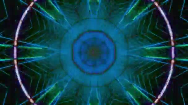 Animációs Mandala Meditációhoz Jógához Pszichedelikus Kaleidoszkóp Vizuálékkal Élénk Színekkel Zökkenőmentes — Stock videók