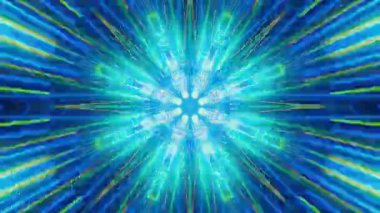 Meditasyon ve yoga için 3 boyutlu bir animasyon mandala, psikedelik kaleydoskop görseller, canlı renkler ve ruhsal aydınlanma için kusursuz bir döngü.
