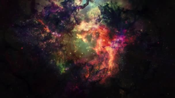 Nubes Nebulosas Cósmicas Vibrantes Con Estrellas Perfectas Para Fondo Pantallas — Vídeo de stock