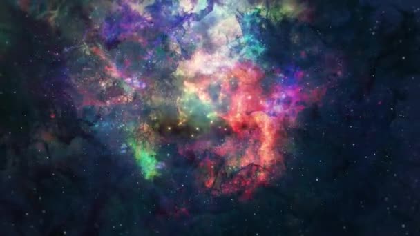 Awan Nebula Kosmik Yang Terang Dengan Bintang Bintang Sempurna Untuk — Stok Video