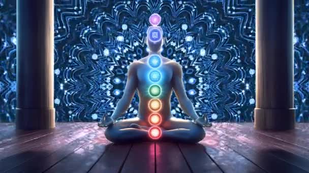 Медитація Концепція Духовності Дизайну Галузі Здоров Йоги Духовних Анімаційне Відео — стокове відео