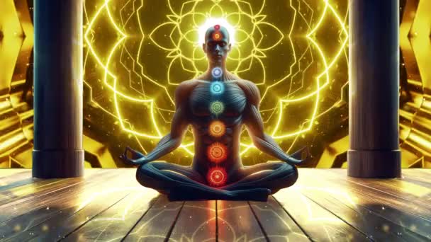 Concepto Meditación Espiritualidad Para Diseño Temas Bienestar Yoga Espirituales Vídeo — Vídeo de stock