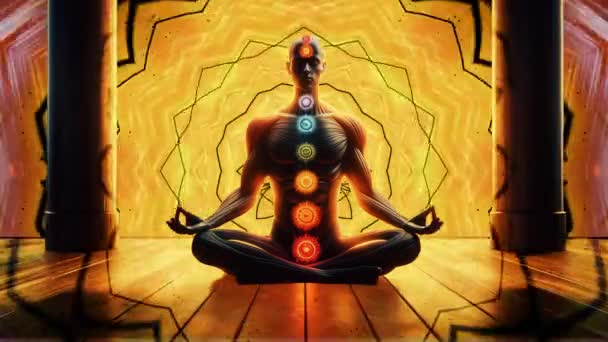 Concetto Meditazione Spiritualità Design Nei Temi Del Benessere Dello Yoga — Video Stock
