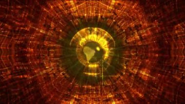 3D Geometrik soyut tünel. Arkaplan Futuristik Tünel döngüsü