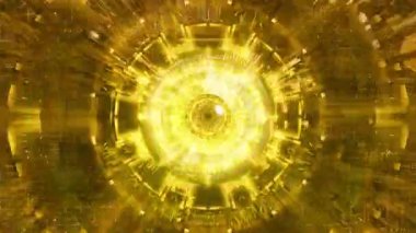 3D Geometrik soyut tünel. Arkaplan Futuristik Tünel döngüsü