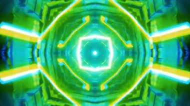 3D Geometrik soyut tünel. Arkaplan Futuristik Tünel döngüsü