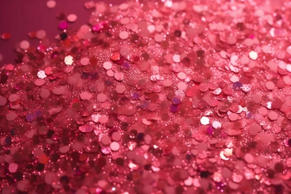 Pink glitter boke shining. sequin bits on pink background.