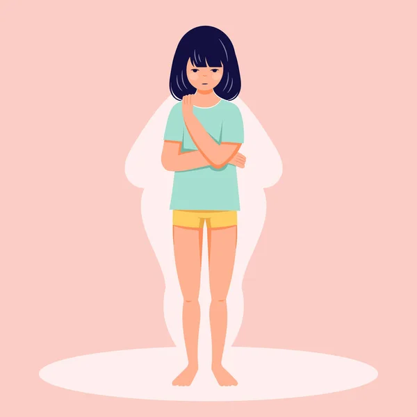 Trastorno Alimenticio Concepto Anorexia Bulimia Problema Persona Plana Ilustración — Vector de stock