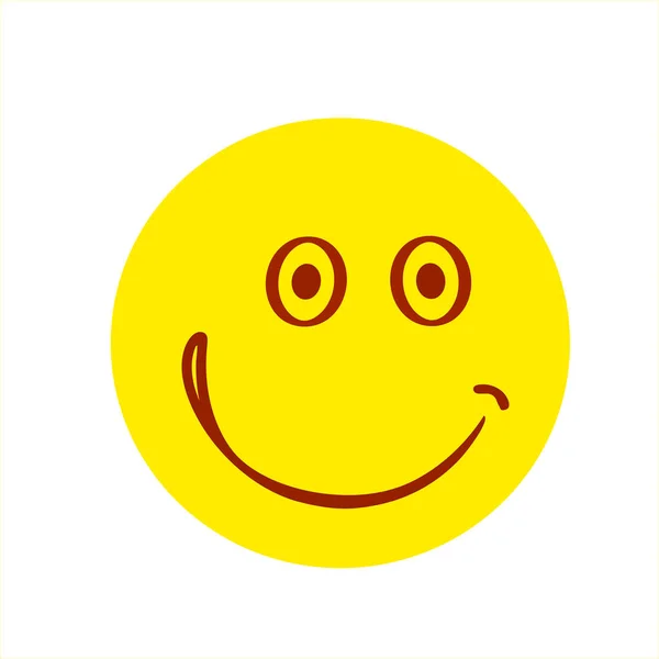笑顔のアイコン 絵文字 幸せな顔のシンボル フラットスタイル 白い背景に孤立したかわいい感情 — ストック写真