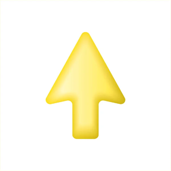 Seta Apontando Para Cor Amarela Flecha Amarela Volumétrica Interface Computador — Vetor de Stock