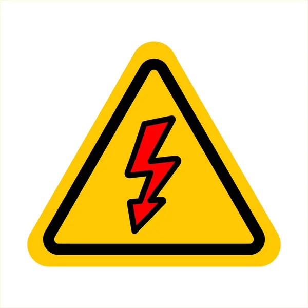 Segnale Pericolo Avvertimento Scossa Elettrica Cartello Triangolo Giallo Segno Alta — Foto Stock