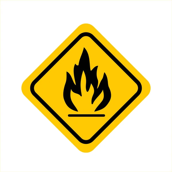 Avertissement Danger Signalisation Des Substances Inflammables Panneau Jaune Panneau Avertissement — Image vectorielle