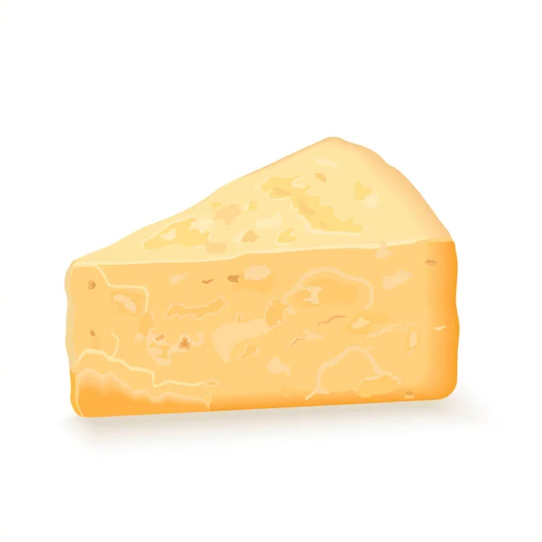 Bir Dilim Parmesan Peyniri Köşeli Sert Peynir Süt Peynir Ürünleri — Stok Vektör