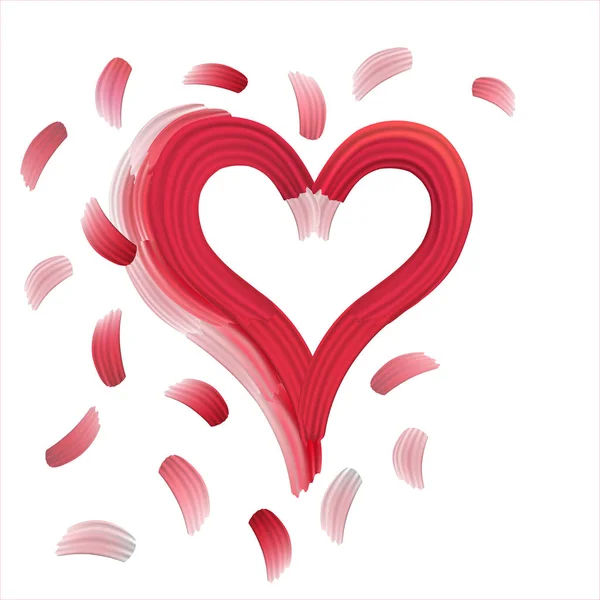 Hand Drawn Heart Symbol Isolated White Red Love Icon Hand — Foto Stock