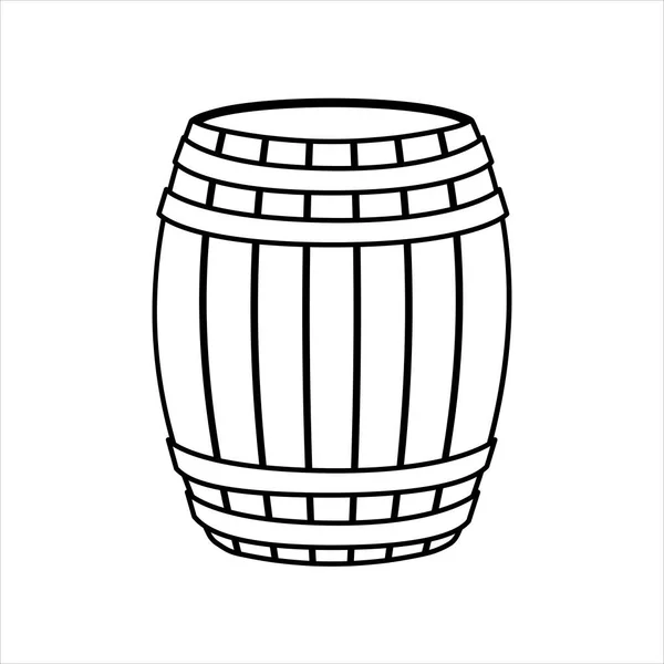  Wooden barrel sketch. Logo illustration for web and mobile. Vintage old wooden barrel for wine. Vector illustration isolated on white.