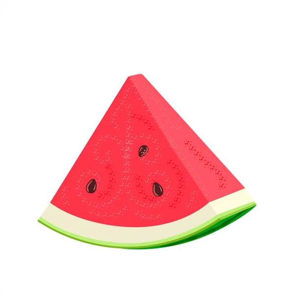 Realistic Illustration Watermelon Vector Slice Watermelon Isolated White Background Color — Stock Vector
