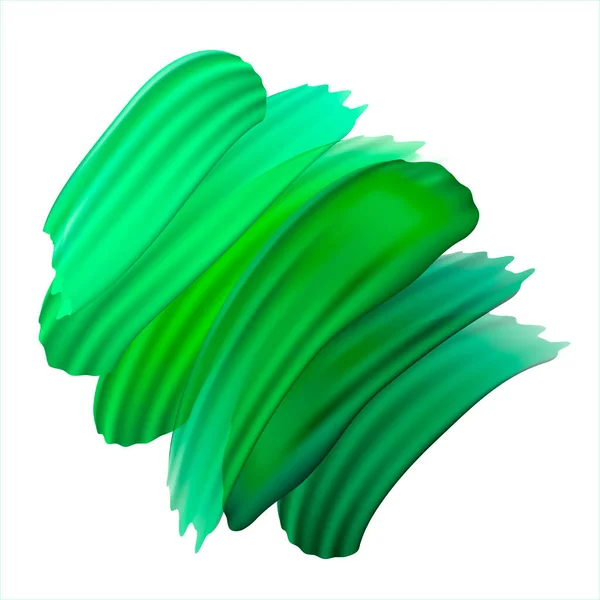 Realistische Grüne Pinselstriche Auf Weißem Hintergrund Umweltfreundliches Konzept Für Aufkleber — Stockvektor