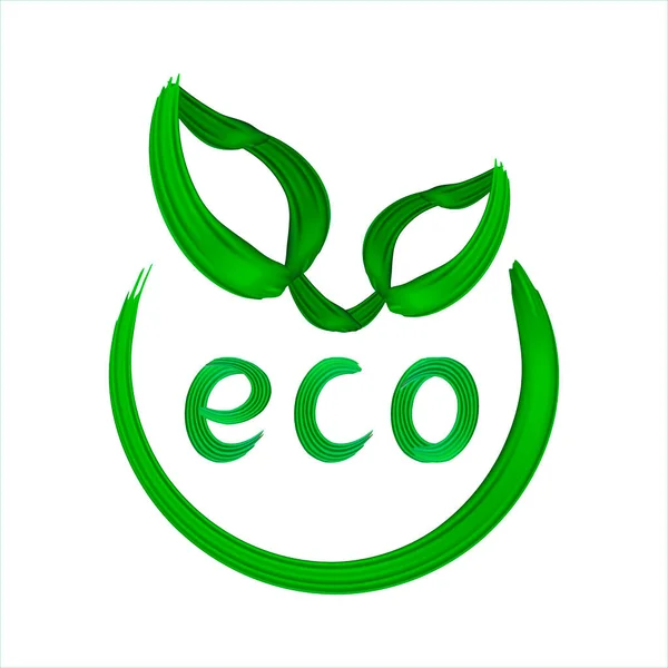 Eco Friendly Icon Organic Natural Food Label Label Concept Stickers — Stock Vector