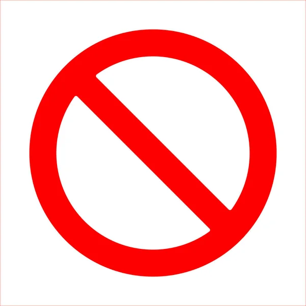 Κόκκινη Απαγορευτική Πινακίδα Λευκό Κύκλο Απαγορευμένη Εικόνα Απομονωμένη Λευκό Φόντο — Διανυσματικό Αρχείο