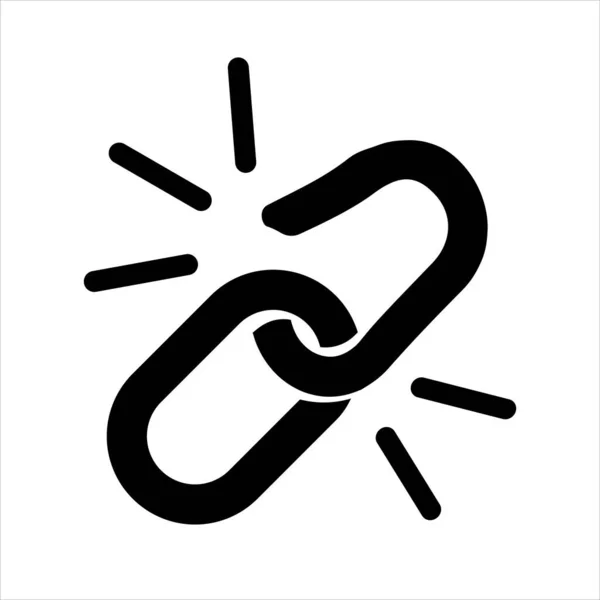 Σύμβολο Κρίκου Εικονίδιο Υπερσυνδέσμου Ένας Σπασμένος Σύνδεσμος Σπασμένος Σύνδεσμος Seo — Διανυσματικό Αρχείο