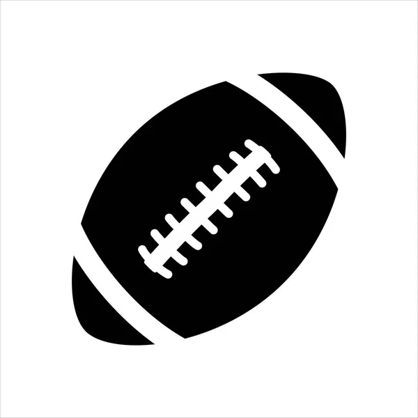 Американский Футбольный Мяч Дизайн Иллюстрация Спорта Черная Икона Регби Стиле — стоковый вектор