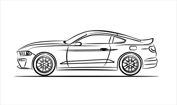 Moderní Sportovní Auto Kupé Abstraktní Silueta Bílém Pozadí Nakreslete Moderní — Stockový vektor