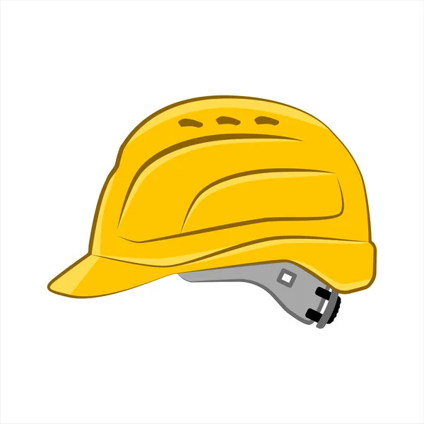 建造黄色安全帽 保护和安全的概念 建筑安全帽的手绘草图 矢量图解视图从侧面看 Eps — 图库矢量图片