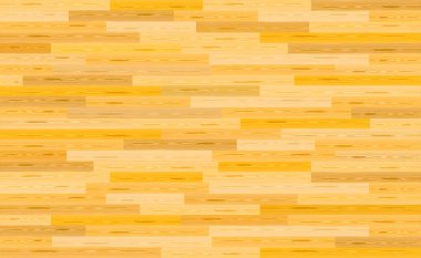 Ahşap döşeme ve doku. Hardwood akçaağaç basketbol sahasının zeminine yukarıdan bakıldı. Vektör illüstrasyonu EPS 10