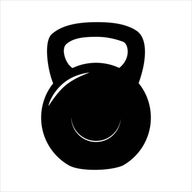 Kettlebell ikonu. Beyaz arkaplanda izole edilmiş vektör resmi.