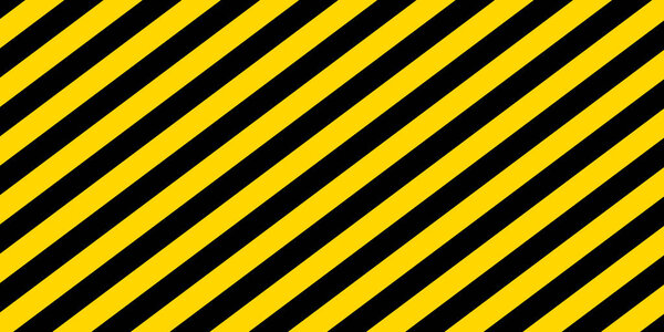Абстрактная геометрическая полосатая текстура. Опасность полосы, знак опасности для дорожной тревоги. Предупреждаю, жёлтая линия чёрных диагоналей. Символ опасных и радиоактивных веществ.