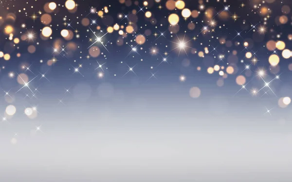 Silber Lucky Glitter Hintergrund Mit Defokussierten Lichtern Und Sternen Stockfoto